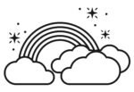 Cloud rainbow drawing for coloring book and kids