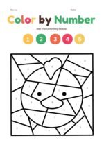 Download printable color by number worksheet for kids